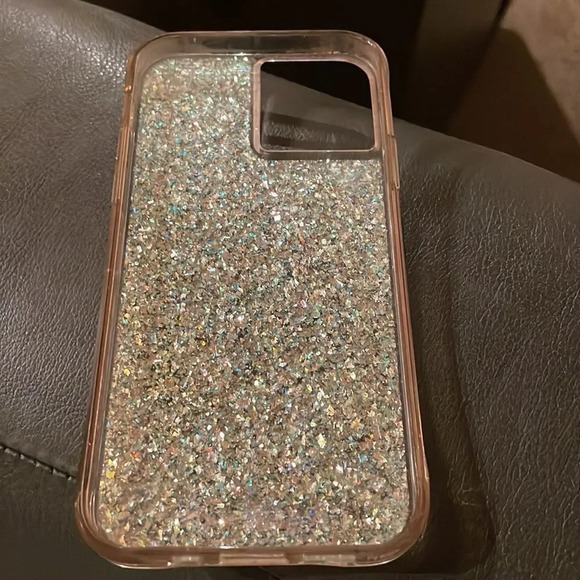 I phone Case Mate 12 silver glittery phone case - Picture 4 of 4